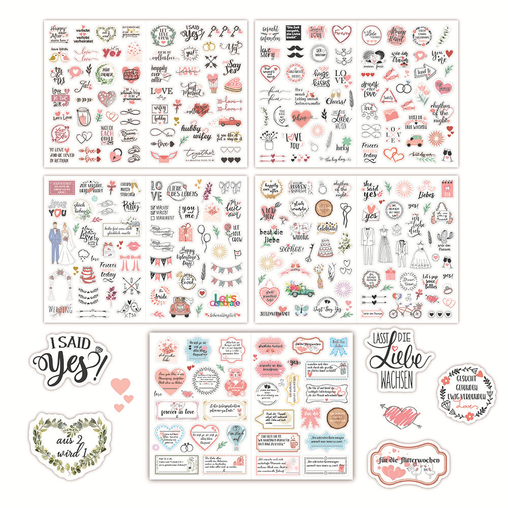 German Wedding stickers 266 flash planning stickers Blessing Invitation wedding planning stickers pack