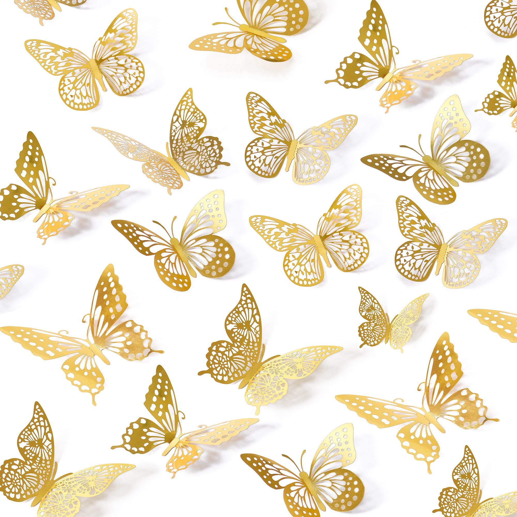 12pieces 3D Butterfly Party Decorations, Removable Wall Stickers Room Decor for Kids Nursery Classroom Wedding Decor