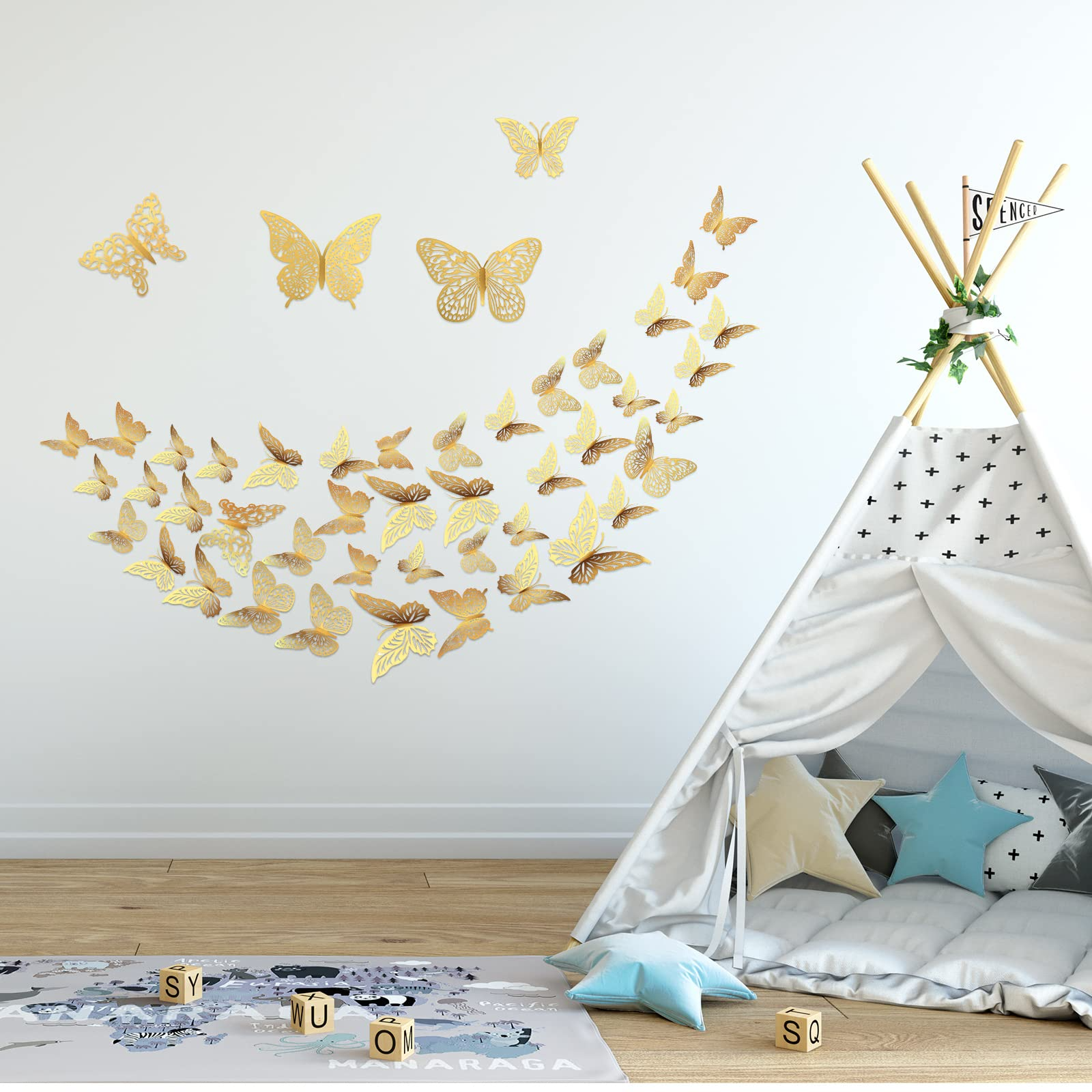 Removable Butterfly Decorations Party Birthday Cake Decorations 4 Styles 3 Sizes 3D Butterfly Wall Decor Butterfly Stickers