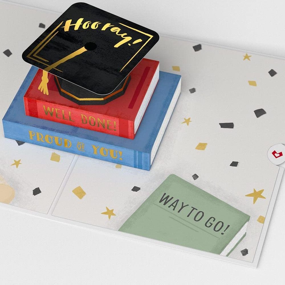 Graduation Card Pop Up Card, 2023 Graduate Gifts 3D Greeting Card with Envelope