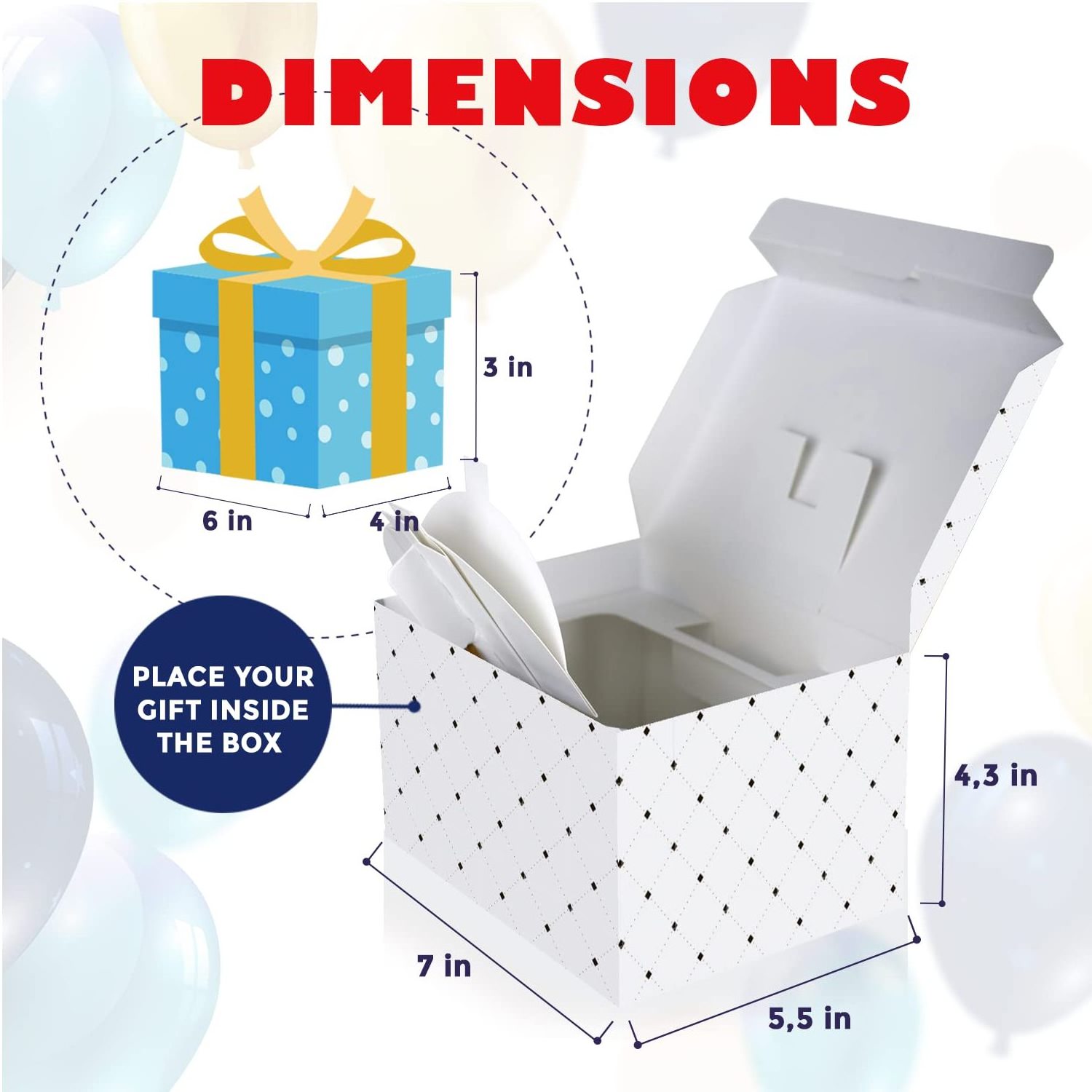 Cheap Custom Any Occasion Premium White Exploding Confetti Gift Box Surprise Confetti Pop up Gift Paper Box