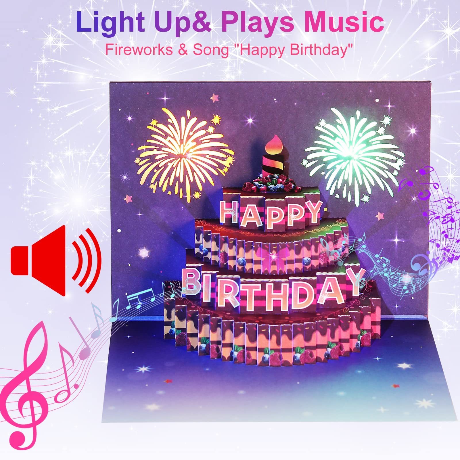 Birthday Cards Light and Music Birthday Cake Happy Birthday Gift Greting cards