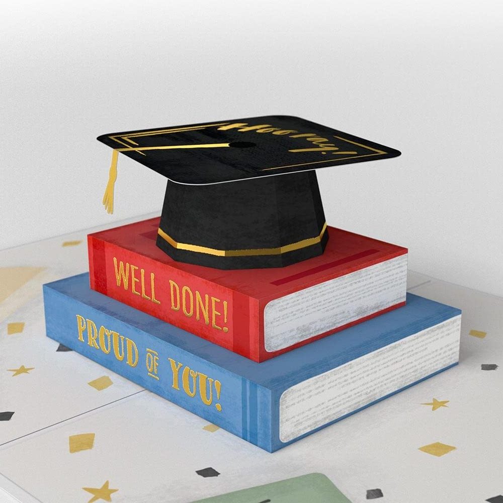 Graduation Card Pop Up Card, 2023 Graduate Gifts 3D Greeting Card with Envelope