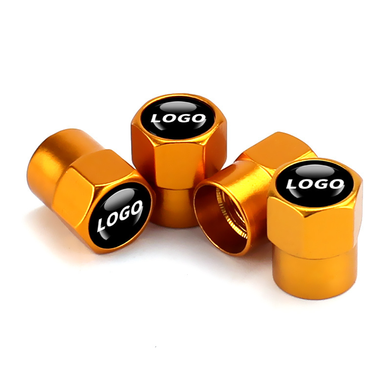 Universal customize logo aluminum car wheel tire stem valve caps covers