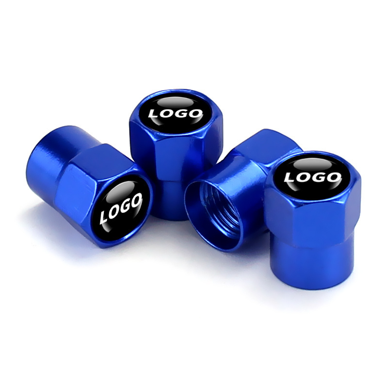 Universal customize logo aluminum car wheel tire stem valve caps covers