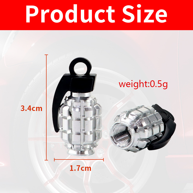 Personalise Grenade Valve Cap Bike Tires Air Cap Mountain Bike Tires Aluminum Alloy Valve Air Cap