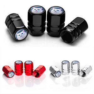 Wholesale custom logo anti dust colorful  car tire valve caps Aluminum car tire valve stem caps