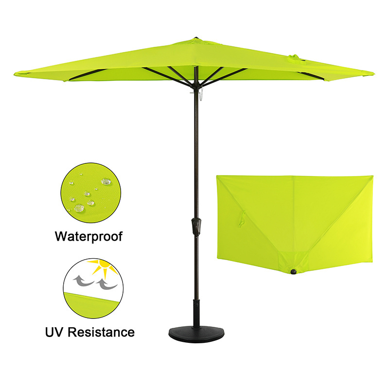 No Tilt Half Round Patio Umbrella 7.5feet Outdoor All-Weather Crank Sun Umbrella  with 5 Ribs Balcony Parasol Umbrella