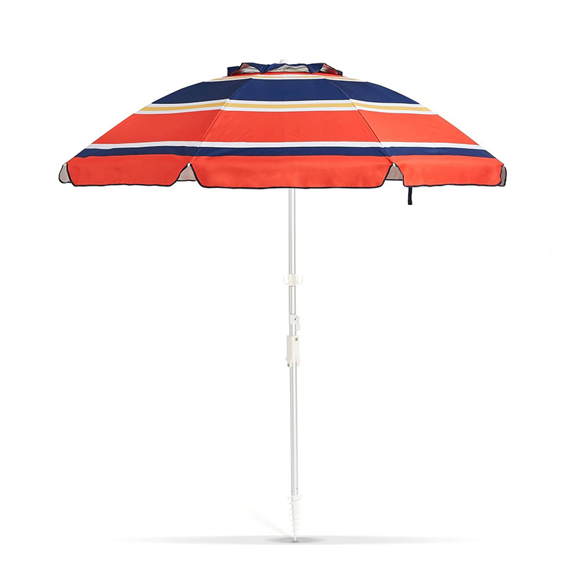 Customizable printed logo advertising promotion beach umbrella 1.8m 2m double canopy fireproof polyester welding umbrella