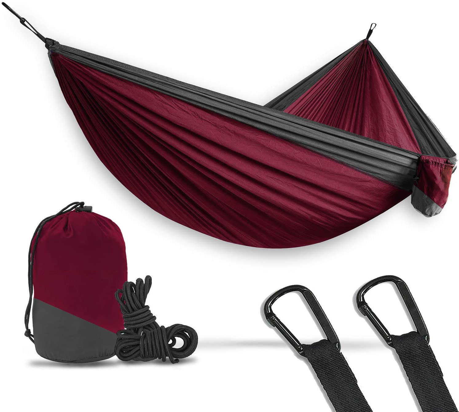 Fast Delivery Portable Large Hammock Lightweight Single Camping Hammock Outdoor Nylon Fabric Swing chair hammock hanging bed