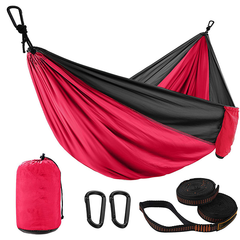 Fast Delivery Portable Large Hammock Lightweight Single Camping Hammock Outdoor Nylon Fabric Swing chair hammock hanging bed