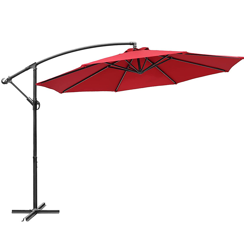 Eno 2.7m*8k heavy duty garden umbrella outdoor iron large cantileverpatio banana umbrella cafe patio table umbrella waterproof