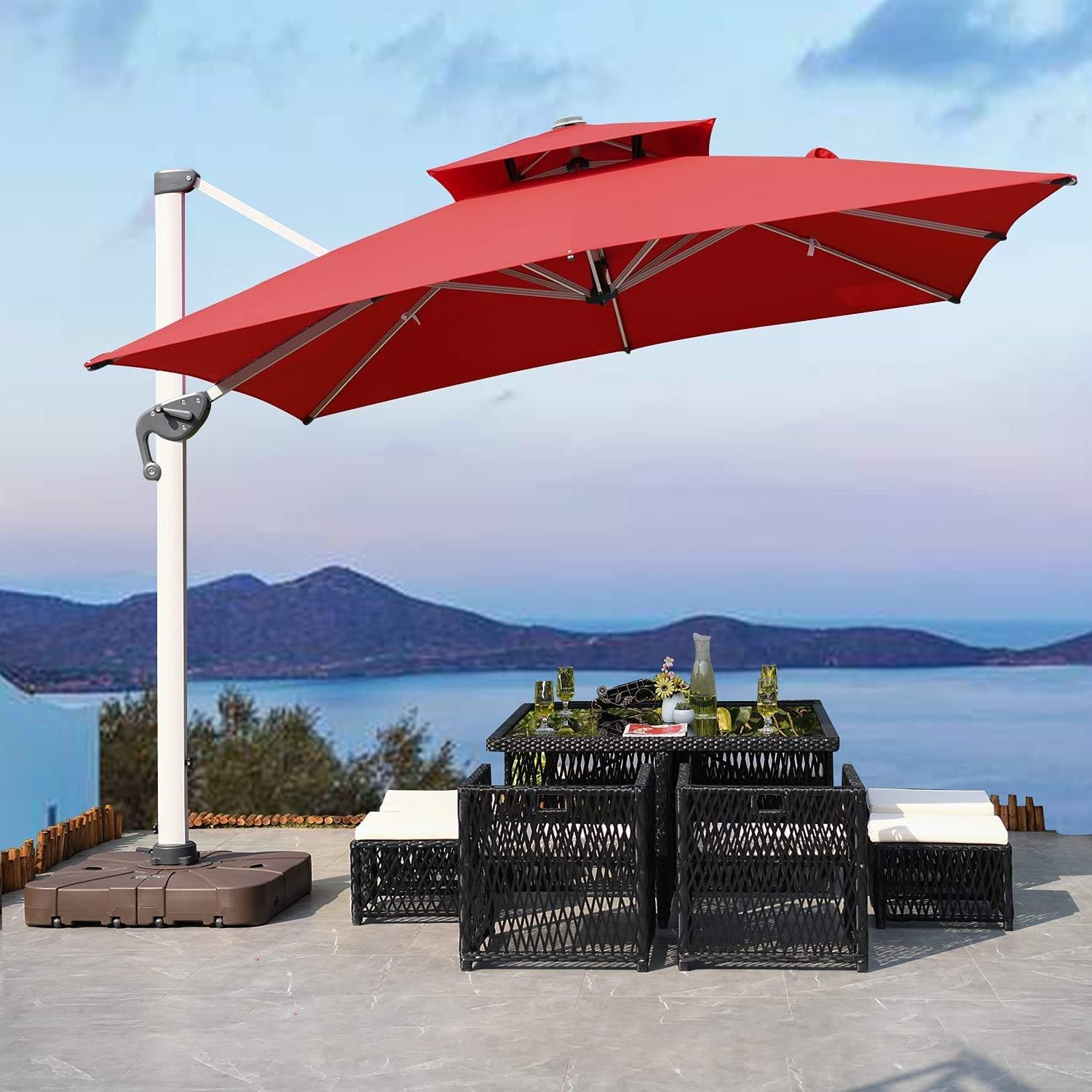 3m cantilever parasol patio umbrella leisure heavy duty garden roma umbrella offset patio umbrellas with cross base