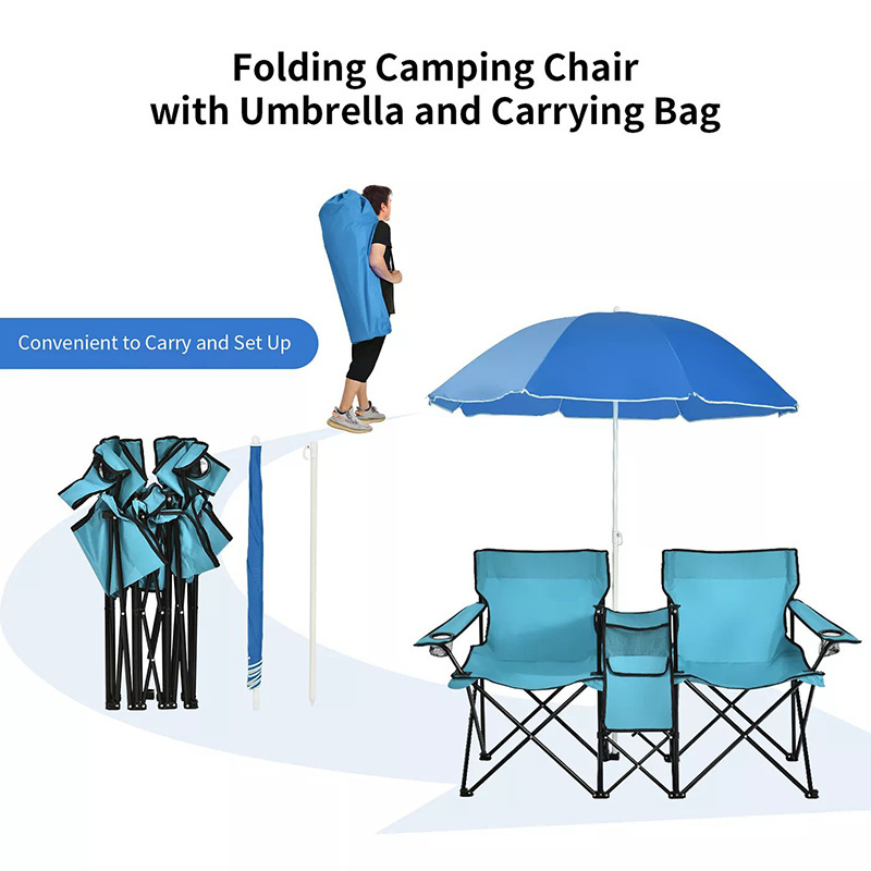 Waterproof oxford low mini foldable beach chair detachable beach umbrella with cup holder