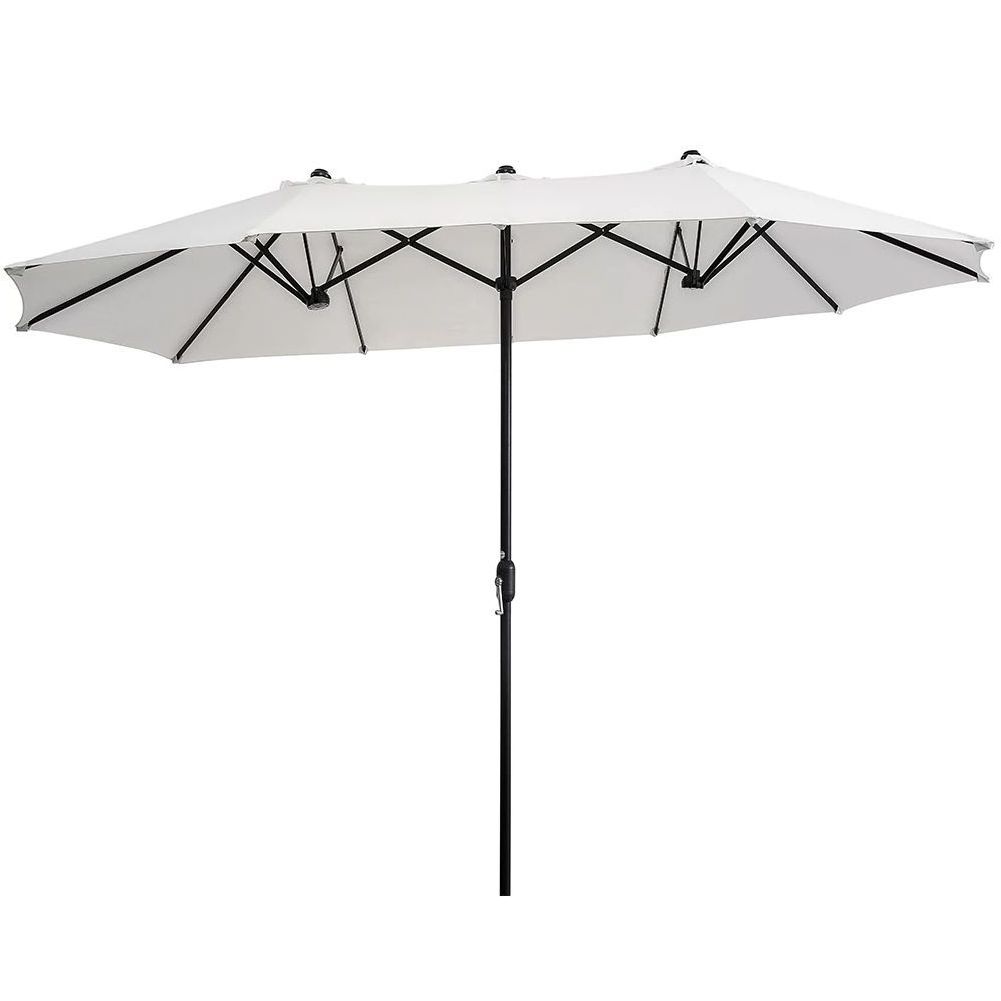 15 Ft Double Sided Rectangular Umbrella Replacement Canopy Market Table Top Outdoor Balcony Patio Umbrella