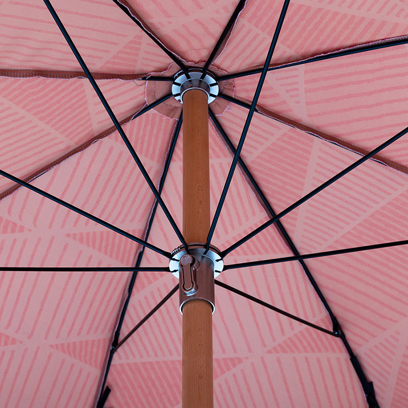 Green wave macrame fringe boho parasol UV protection cotton canvas tassels aluminum tilt beach umbrella with sand anchor