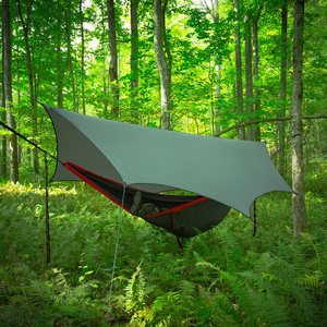 Custom 500*300cm 10 people large waterproof flysheet sun shade canopy outdoor shelter survival hammock butterfly camping tarp