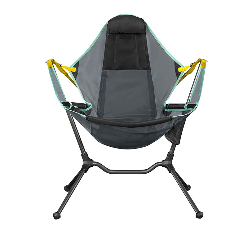 Luxury Lawn Lounger Hammock Camping Chair Swing Recliner Waterproof Gray Camp Swing Chairs Beach Rocker Reclining with Stand