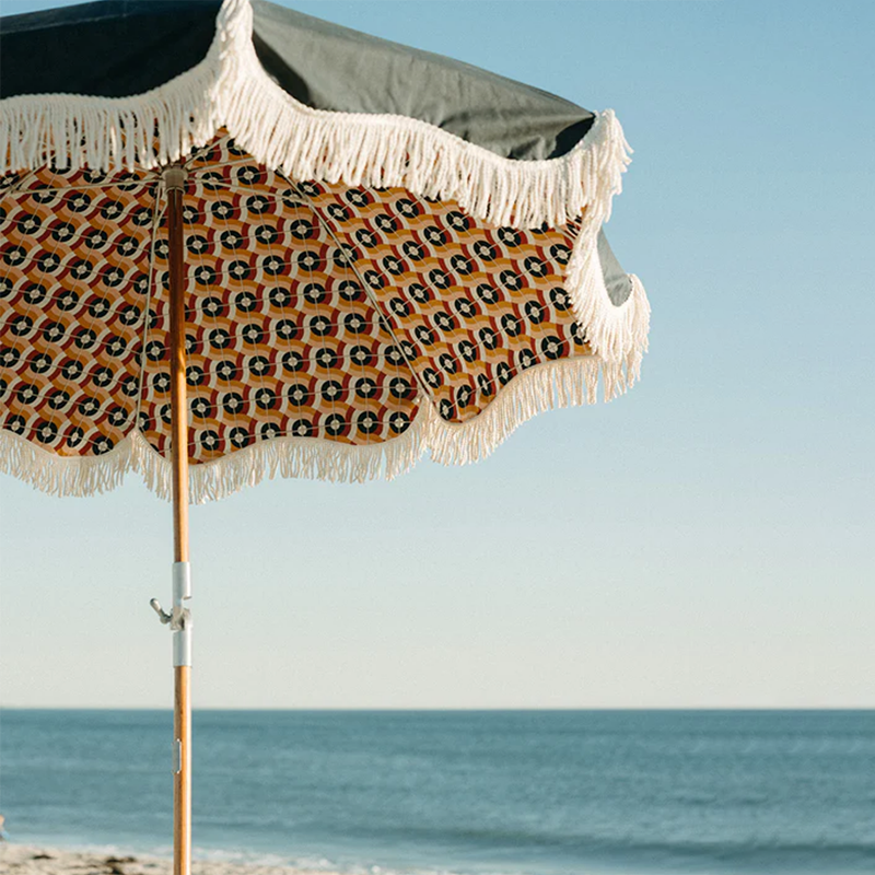 White Boho Patio Macrame Vintage Beach Umbrella Wooden Pole Cotton Canvas Fabric Bali Beach Umbrellas Parasol With Tassel Fringe