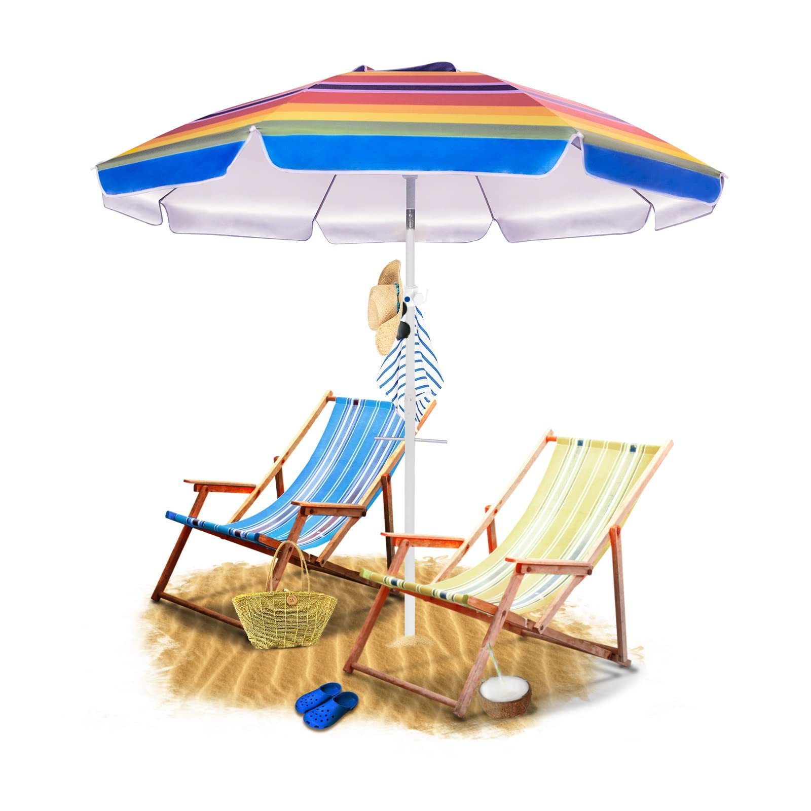 Wholesale Custom Outdoor Foldable Sun Umbrella Advertising Polyester PVC Oxford Waterproof Beach Umbrellas With Adjustable Tilt