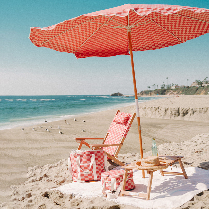 custom luxury vintage checkerboard vertical fringed large outdoor giant circular beach umbrellas sun patio fabric waterproof