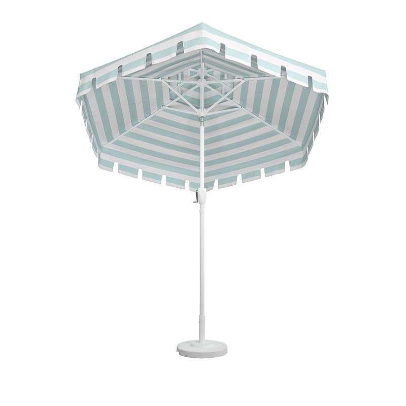 Outdoor Double Canopy Structure Swimming Poolside Garden Patio Umbrella 9FT Vintage 2-tier Scalloped Edge Parasols Umbrella