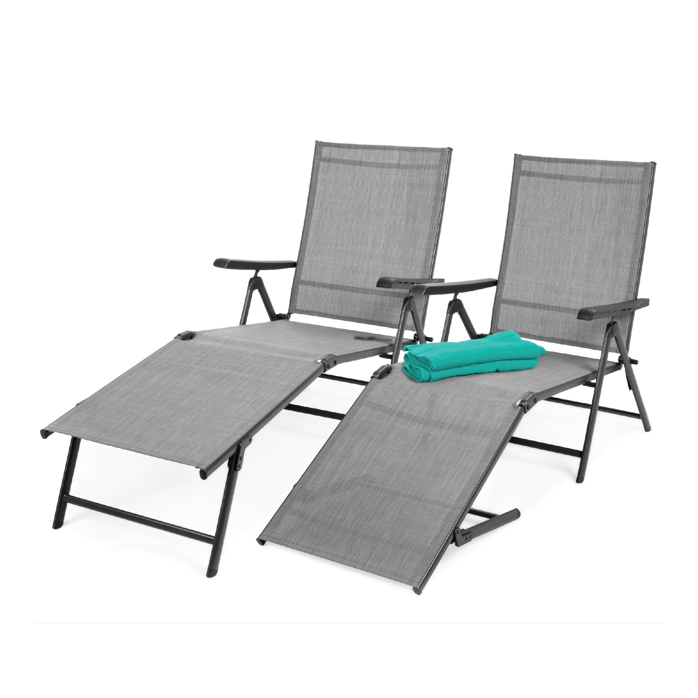 Durable steel frame Adjustable Angle Back Patio Pool Chaise Lounge Folding Legs Design Garden Recliner Chair For Easy Storage