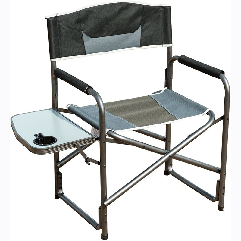 Oversized Camping Durable Aluminum Fold Up Beach Chair Portable Lightweight Custom Director Chair with Side Table