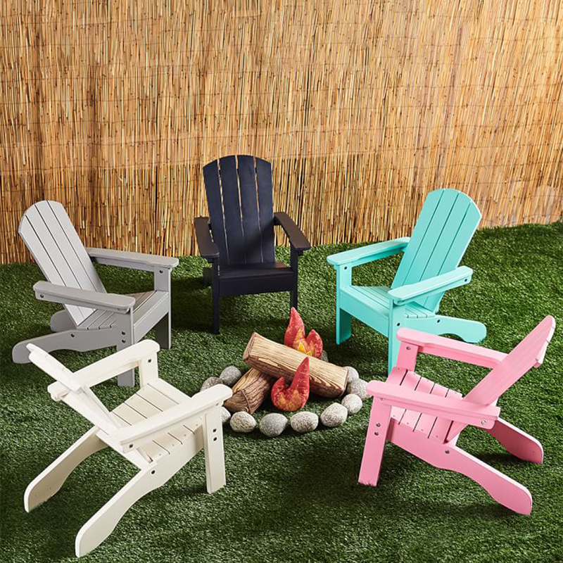 Wholesale Wood Grain Adirondack Chair Plastic All Weather Resistant Patio Chairs Easy Installation Outdoor Beach Chairs