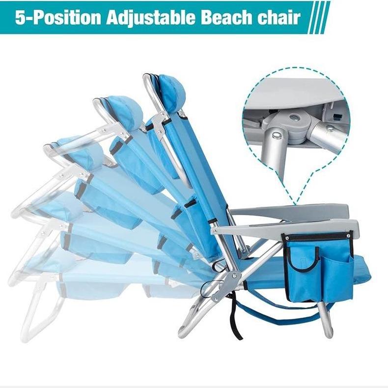 OEM Transat Chaise De Plage Aluminum Collapsible Adjustable Portable Lounge Outdoor Recliner Folding Camping Garden Beach Chairs