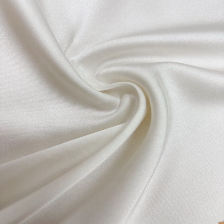 LCL317 Bridal Wedding 160gsm Semi-Dull Satin Finish Soft Stretch 94.6 Polyester 5.4 Spandex Satin Fabric For Clothing