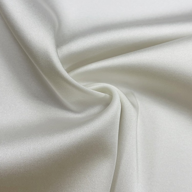 LCL317 Bridal Wedding 160gsm Semi-Dull Satin Finish Soft Stretch 94.6 Polyester 5.4 Spandex Satin Fabric For Clothing