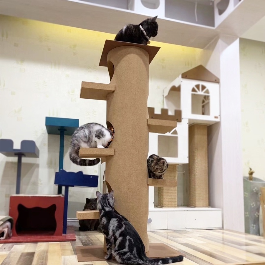 Long Lasting Cork Cat Tree Tower 67cm L x 50cm W x 123cm H High Grade Cork Cat Climbing Tree Toys