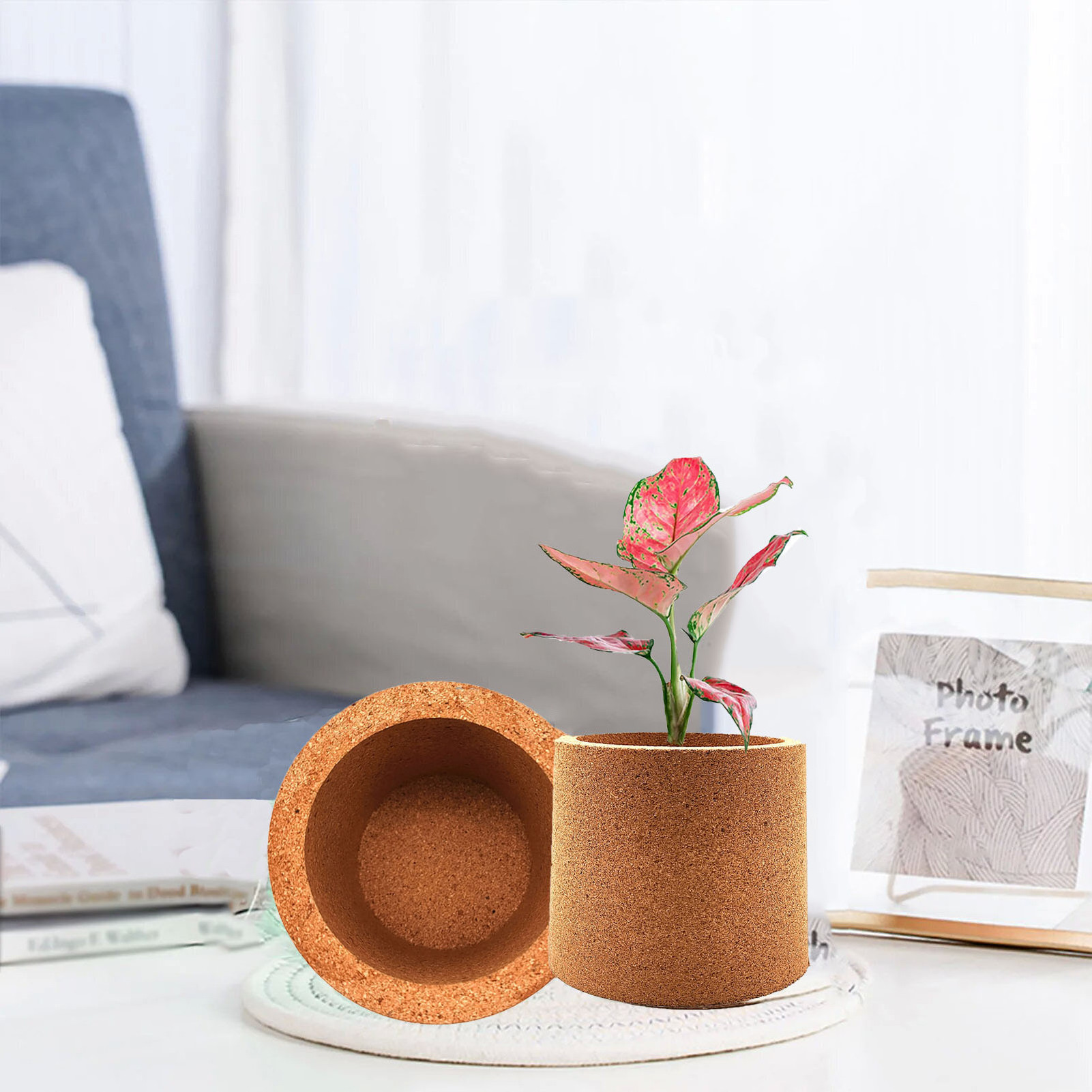 LEECORK Multi Use Indoor Planter Gardening Gift Cork Flower Pot Large Eco-Friendly Natural Cork Pot for Plants