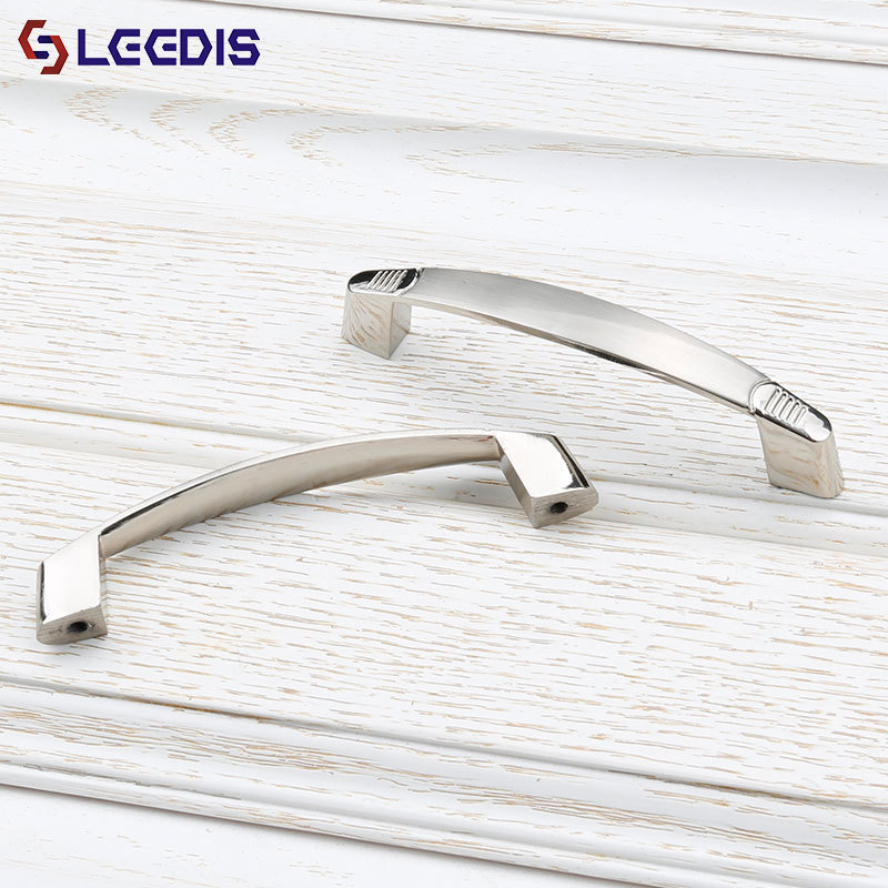 LEEDIS Simple modern decorative Brushed nickel zinc alloy Bedroom Drawer pull handle hardware accessory Manufacturer