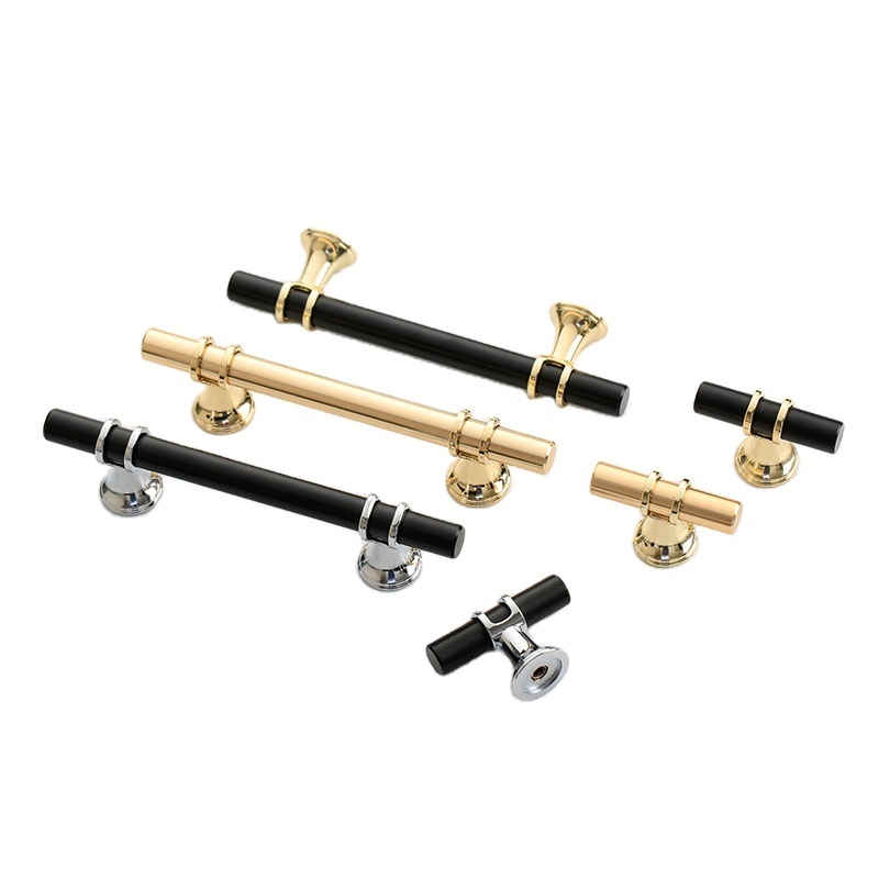 LEEDIS Wholesale Luxury Black Furniture Pulls Accessories Kitchen Cabinet Handles Gold Modern Drawer Wardrobe Handle Hardware