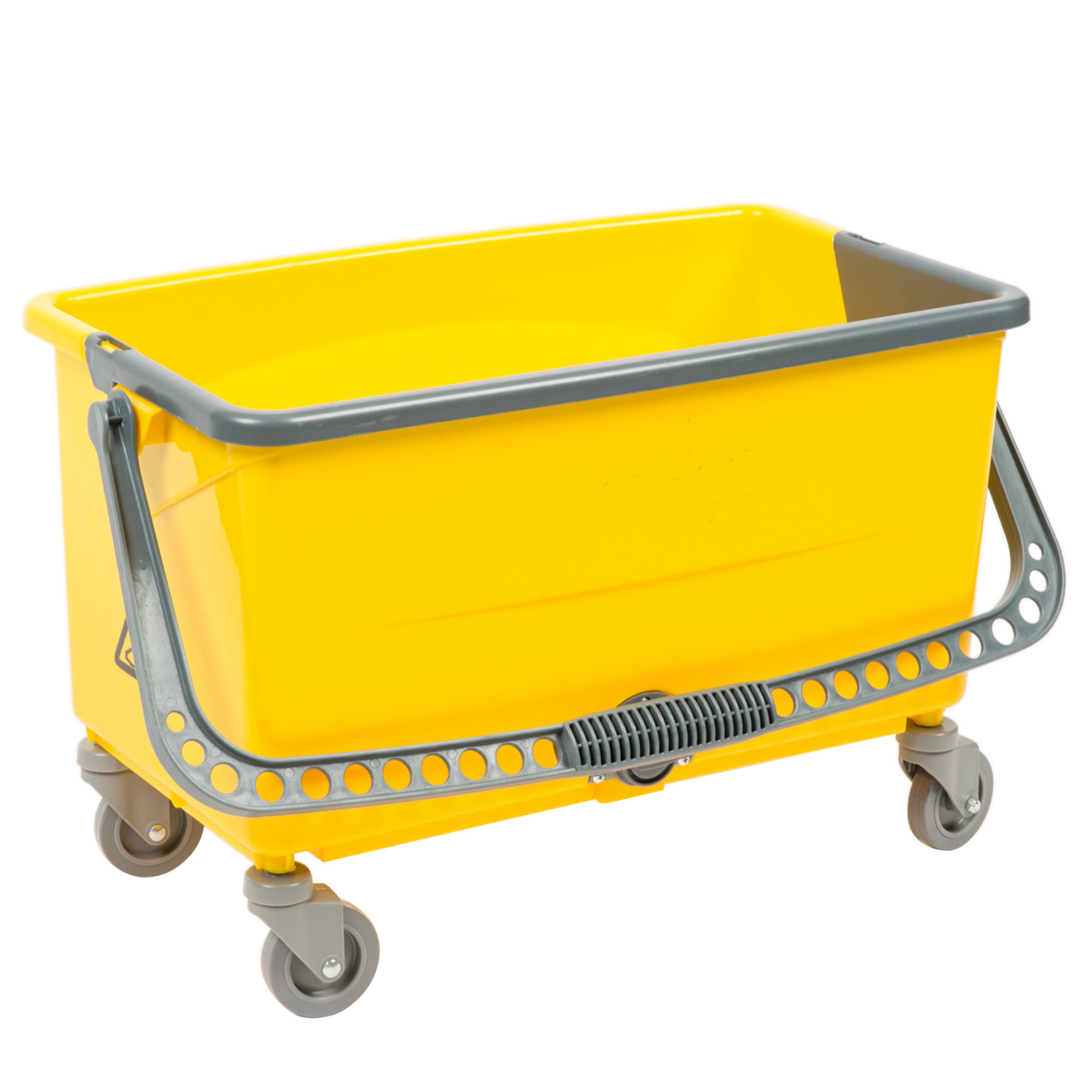 Yellow Heavy Duty Floor Cleaning Pail Mop Plastic Square Water Bucket with wheel