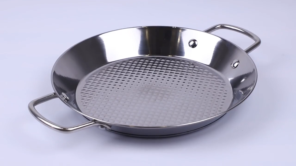 Spanish Cookware Commercial wholesale steel with coating  paella pan with hammered bottom