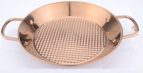 Spanish Cookware Commercial wholesale steel with coating  paella pan with hammered bottom