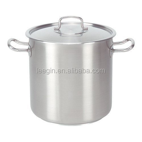 30l LOW MOQ Commercial Cookware Induction Bottom 304 Stainless Steel Soup and Stock Pot