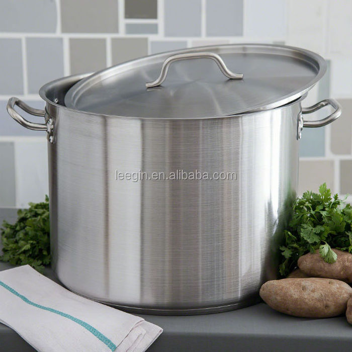 30l LOW MOQ Commercial Cookware Induction Bottom 304 Stainless Steel Soup and Stock Pot