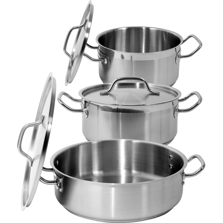 NSF listed clad & induction bottom kitchen star enterprise quality stainless steel nonstick cookware