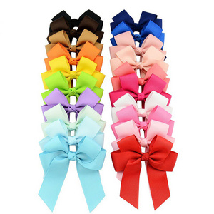 4 inch High Quality Grosgrain Ribbon Bows With Clips Girl Pinwheel Hair Bow For Kids Hair Accessories