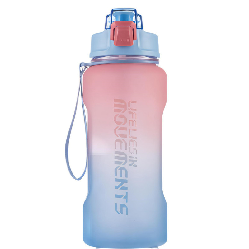 Factory price large capacity 2 liter water bottle motivational water bottle 2 liter sports water bottle with straw and time mark