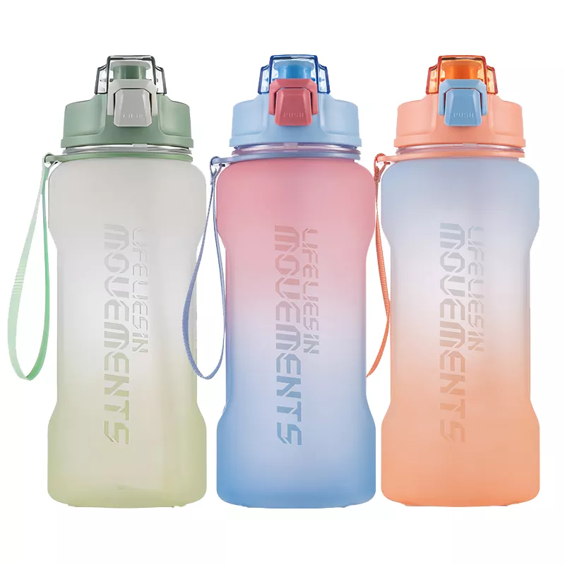 Leejo 2022 daily water bottles motivation with times large 2000 ml 2l 2 litre Plastic water bottle with straw and time marker