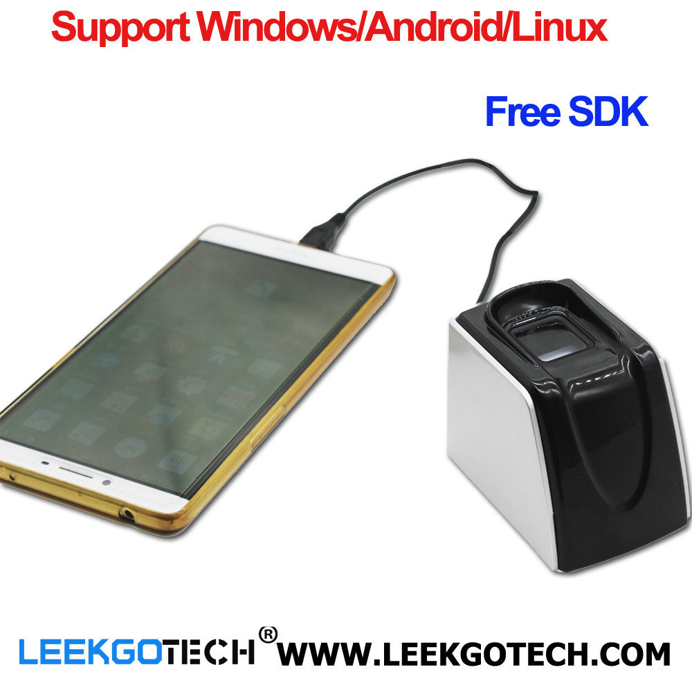 Hot Sales LEEKGOTECH USB Fingerprint Reader biometric thumb scanner device with free SDK For Telecomm GSM Identity Registration