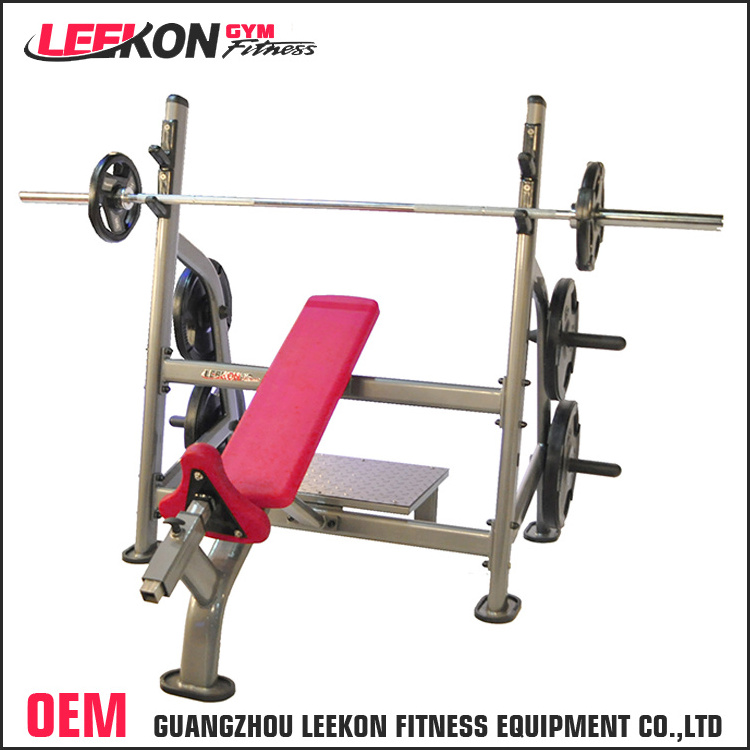 Leekon Professional Body Building Machine Incline Bench Press Gym Equipment Commercial Incline Adjustable Bench