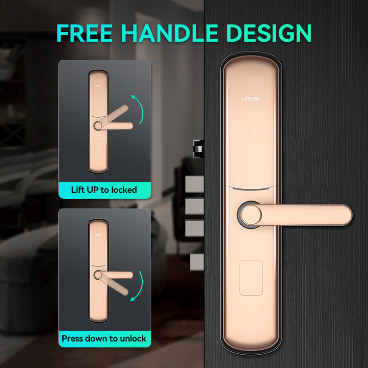 LEELEN cerraduras inteligentes smart home system RFID card fingerprint unlock deadbolt door lock ZigBee WiFi security door lock