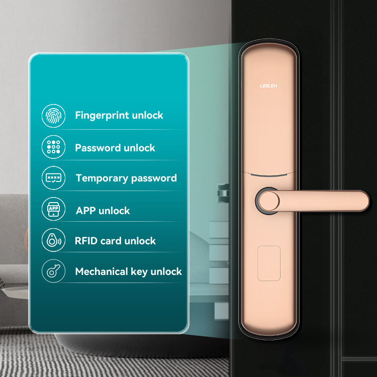 LEELEN cerraduras inteligentes smart home system RFID card fingerprint unlock deadbolt door lock ZigBee WiFi security door lock