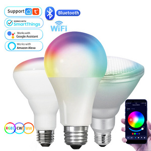 OEM 9W/12W/17W E27/E26/B22 colourful smart rgb bulb Wifi+bluetooth Alexa Google Homekit app control tuya smart bulb